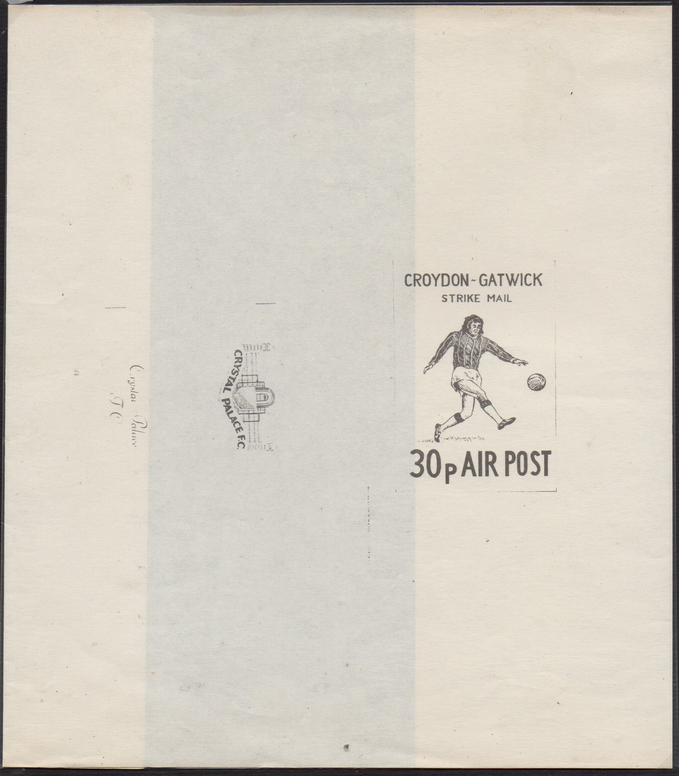 1971 Croydon Gatwick Strike Post stamps Postal Stationery Crystal Palace FC Football